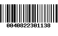 Código de Barras 0040822301138