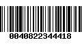 Código de Barras 0040822344418