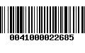 Código de Barras 0041000022685