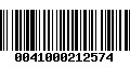 Código de Barras 0041000212574