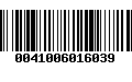 Código de Barras 0041006016039