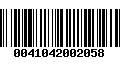 Código de Barras 0041042002058