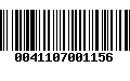 Código de Barras 0041107001156