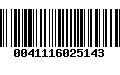 Código de Barras 0041116025143