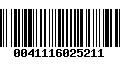 Código de Barras 0041116025211