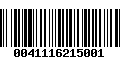 Código de Barras 0041116215001