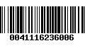 Código de Barras 0041116236006