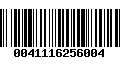 Código de Barras 0041116256004