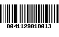 Código de Barras 0041129010013