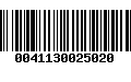 Código de Barras 0041130025020