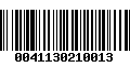 Código de Barras 0041130210013