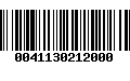 Código de Barras 0041130212000