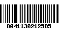 Código de Barras 0041130212505