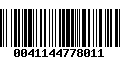 Código de Barras 0041144778011