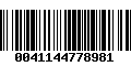 Código de Barras 0041144778981