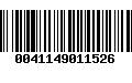 Código de Barras 0041149011526