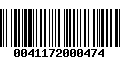 Código de Barras 0041172000474