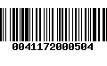 Código de Barras 0041172000504