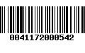 Código de Barras 0041172000542