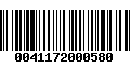 Código de Barras 0041172000580