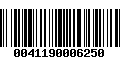 Código de Barras 0041190006250