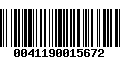 Código de Barras 0041190015672