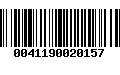 Código de Barras 0041190020157