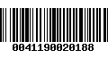 Código de Barras 0041190020188