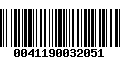 Código de Barras 0041190032051