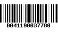 Código de Barras 0041190037780