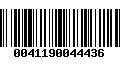 Código de Barras 0041190044436