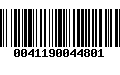 Código de Barras 0041190044801