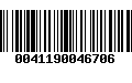 Código de Barras 0041190046706