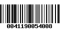 Código de Barras 0041190054008