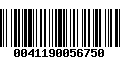 Código de Barras 0041190056750