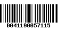 Código de Barras 0041190057115