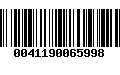 Código de Barras 0041190065998