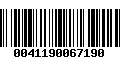 Código de Barras 0041190067190