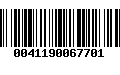 Código de Barras 0041190067701