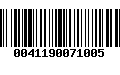 Código de Barras 0041190071005