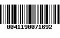 Código de Barras 0041190071692