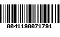 Código de Barras 0041190071791