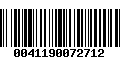 Código de Barras 0041190072712