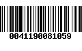 Código de Barras 0041190081059