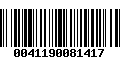 Código de Barras 0041190081417