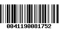 Código de Barras 0041190081752