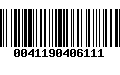 Código de Barras 0041190406111