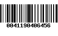 Código de Barras 0041190406456