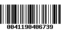 Código de Barras 0041190406739