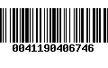 Código de Barras 0041190406746